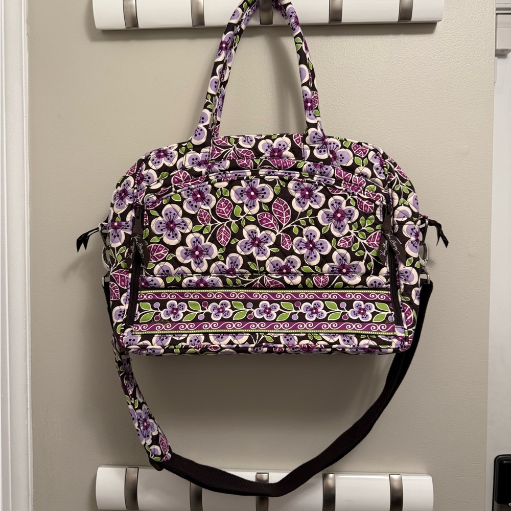Vera Bradley Metropolitan Travel Computer Bag in Plum Petals NWOT